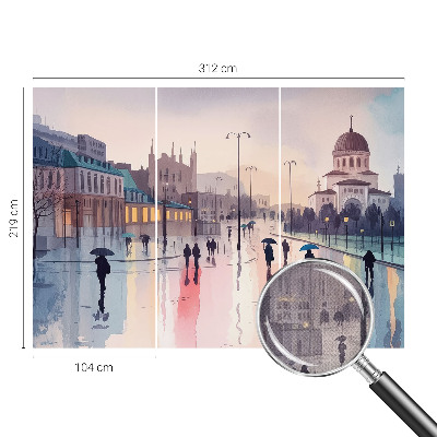 Otroška fototapeta z motivom deževnega sprehoda