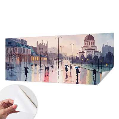 Otroška fototapeta z motivom deževnega sprehoda