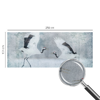 Samolepilna fototapeta za spalnico z motivom harmoničnih žerjavov