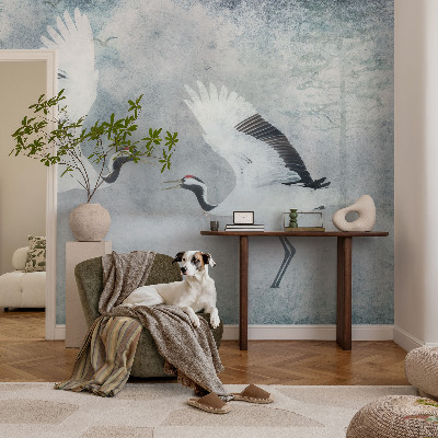 Samolepilna fototapeta za spalnico Harmonični žerjavi