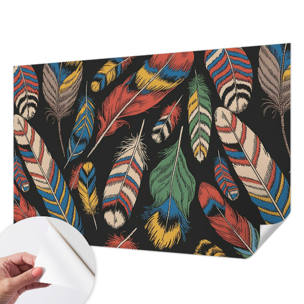 Samolepilna fototapeta za spalnico Barvito perje