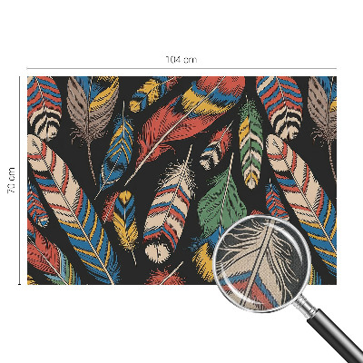 Samolepilna fototapeta za spalnico z motivom barvitega perja