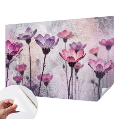 Samolepilna fototapeta za dnevno sobo Pastelne rože