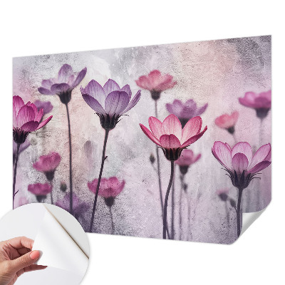 Samolepilna fototapeta za dnevno sobo Pastelne rože