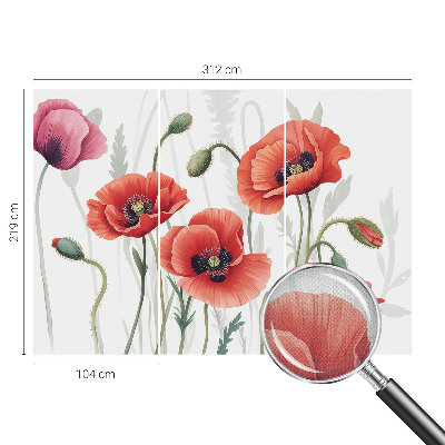 Samolepilna fototapeta z motivom rdečih makov