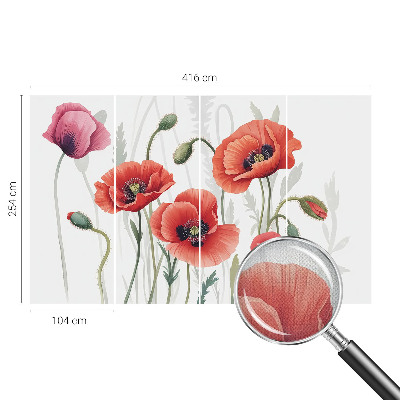 Samolepilna fototapeta Rdeči maki
