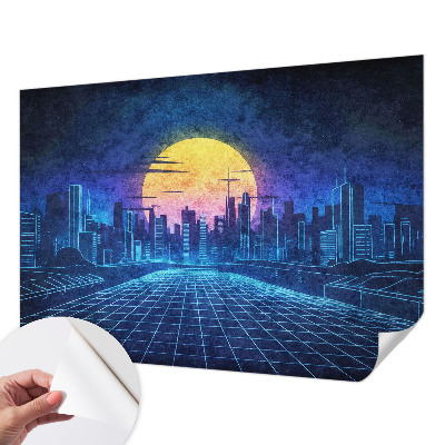 Samolepilna fototapeta za dnevno sobo z motivom futuristične pokrajine