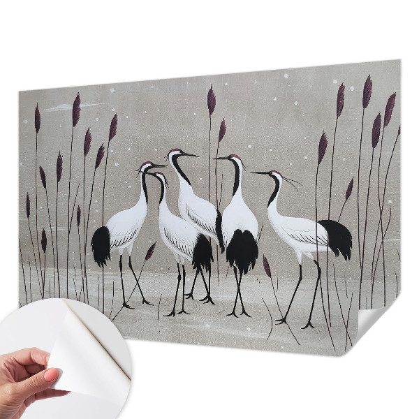 Samolepilna fototapeta za dnevno sobo Jata žerjavov