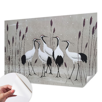 Samolepilna fototapeta za dnevno sobo Jata žerjavov