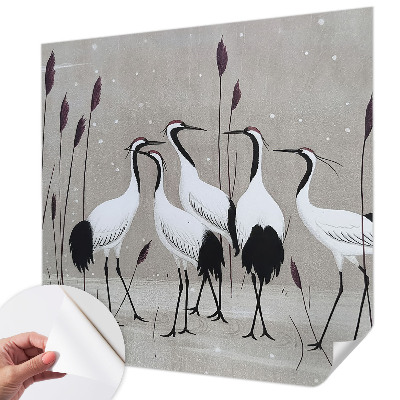 Samolepilna fototapeta za dnevno sobo Jata žerjavov