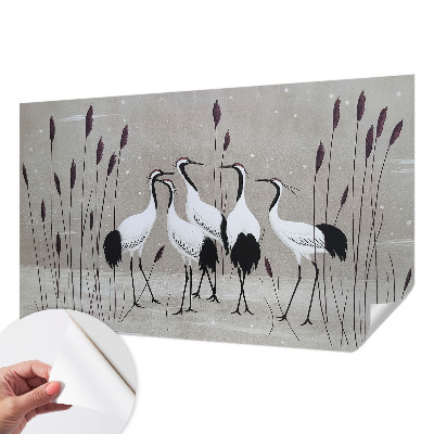 Samolepilna fototapeta za dnevno sobo Jata žerjavov