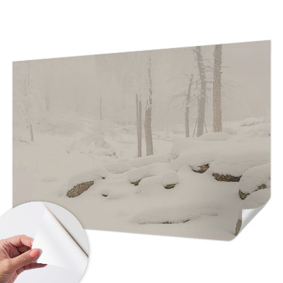 Otroška fototapeta s motivom snežnega gozda