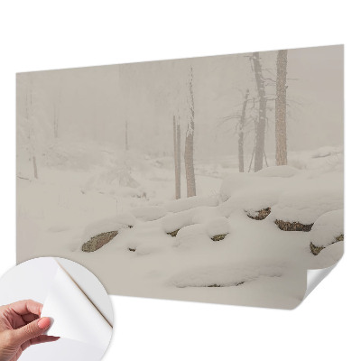 Otroška fototapeta s motivom snežnega gozda