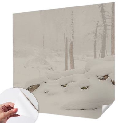 Otroška fototapeta s motivom snežnega gozda