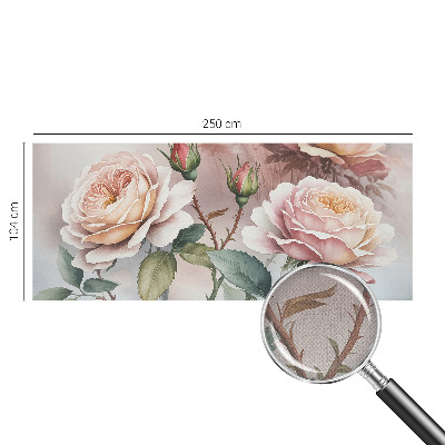 Samolepilna fototapeta za spalnico z vzorcem pastelnih vrtnic