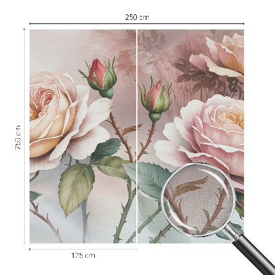 Samolepilna fototapeta za spalnico Pastelne vrtnice