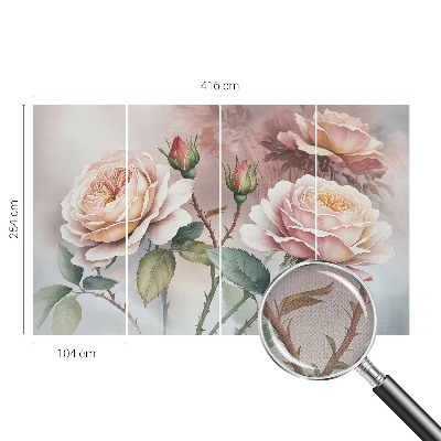 Samolepilna fototapeta za spalnico Pastelne vrtnice