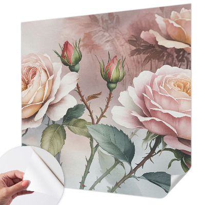 Samolepilna fototapeta za spalnico Pastelne vrtnice