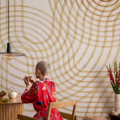 Samolepilna fototapeta za dnevno sobo z geometrijskim vzorcem tkanine