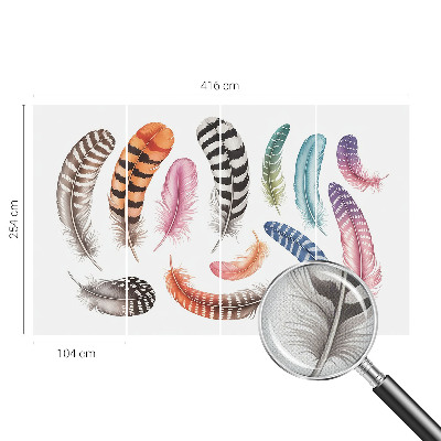 Samolepilna fototapeta z vzorcem pastelnih peres