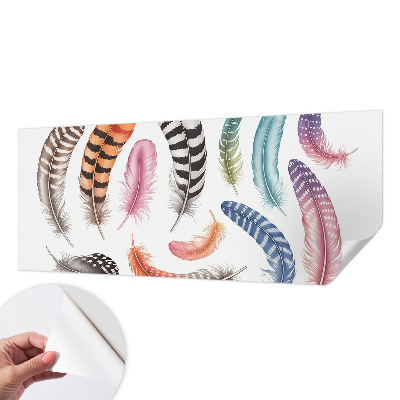 Samolepilna fototapeta z vzorcem pastelnih peres