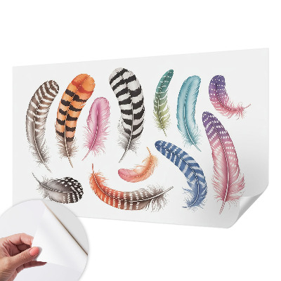 Samolepilna fototapeta z vzorcem pastelnih peres