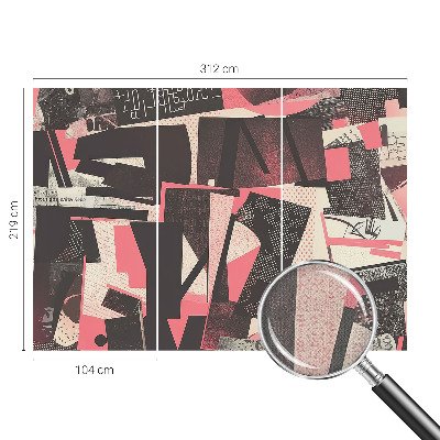 3D fototapeta z geometrijskim kolažem