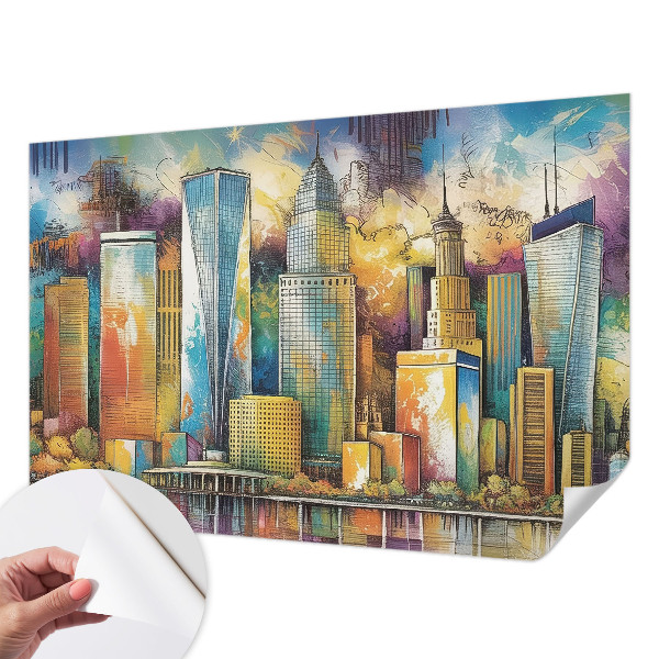 Samolepilna fototapeta za dnevno sobo Mestna panorama