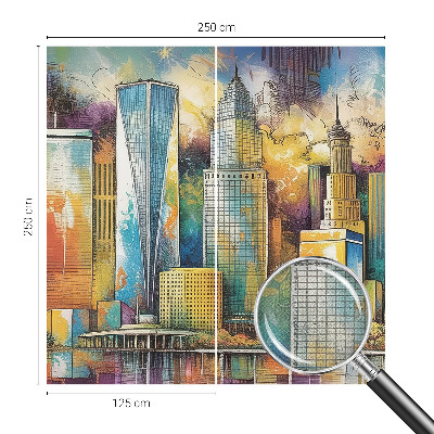 Samolepilna fototapeta za dnevno sobo Mestna panorama