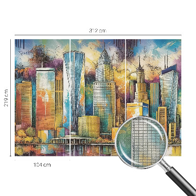 Samolepilna fototapeta za dnevno sobo Mestna panorama