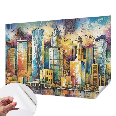 Samolepilna fototapeta za dnevno sobo Mestna panorama