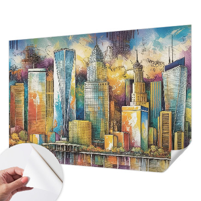 Samolepilna fototapeta za dnevno sobo Mestna panorama