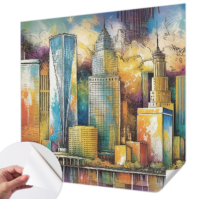 Samolepilna fototapeta za dnevno sobo Mestna panorama