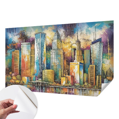 Samolepilna fototapeta za dnevno sobo Mestna panorama