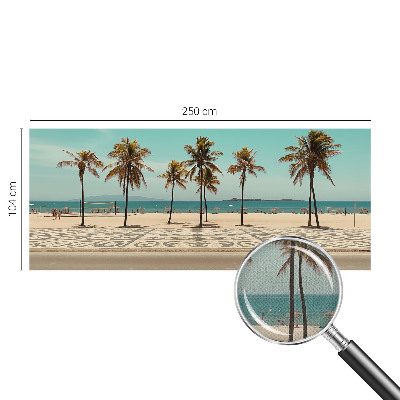 Samolepilna fototapeta za spalnico z motivom plaže s palmami