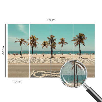 Samolepilna fototapeta za spalnico z motivom plaže s palmami