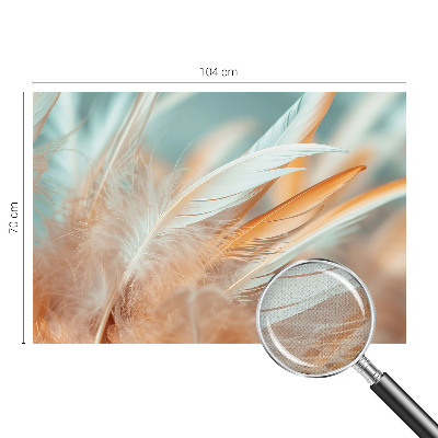 Samolepilna fototapeta za dnevno sobo z motivom nežnega perja