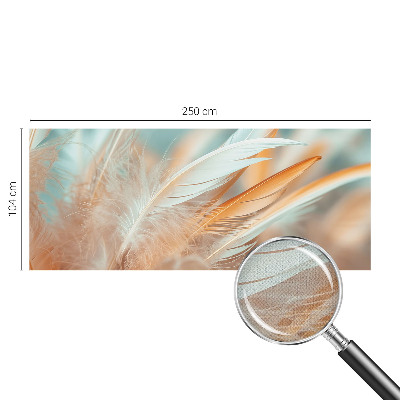 Samolepilna fototapeta za dnevno sobo z motivom nežnega perja