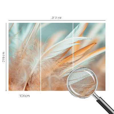 Samolepilna fototapeta za dnevno sobo z motivom nežnega perja
