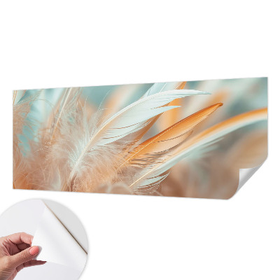 Samolepilna fototapeta za dnevno sobo z motivom nežnega perja