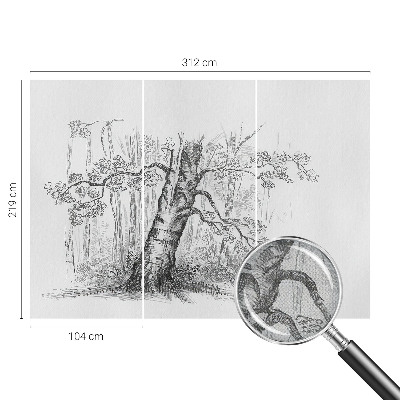 Samolepilna fototapeta za spalnico Gozdno drevo