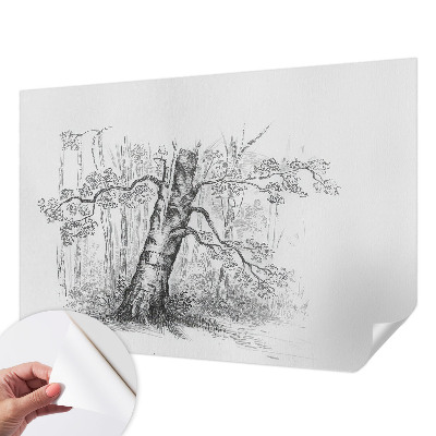 Samolepilna fototapeta za spalnico z motivom gozdnega drevesa