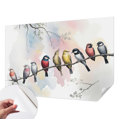 Fototapeta za otroško sobo z motivom ptic na veji
