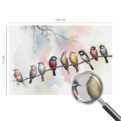 Fototapeta za otroško sobo z motivom ptic na veji