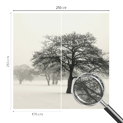 Samolepilna fototapeta z vzorcem zimskih dreves
