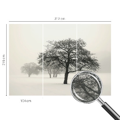 Samolepilna fototapeta z vzorcem zimskih dreves