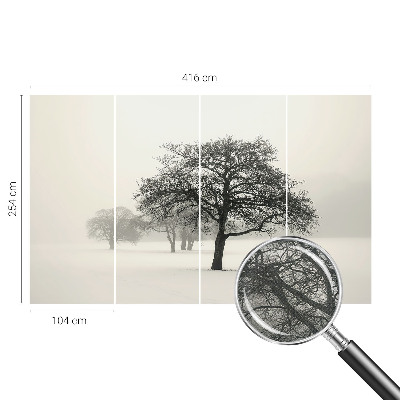 Samolepilna fototapeta z vzorcem zimskih dreves
