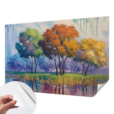Otroška fototapeta z abstraktnim motivom dreves
