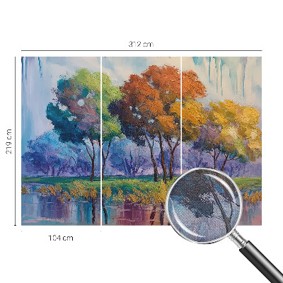 Otroška fototapeta z abstraktnim motivom dreves