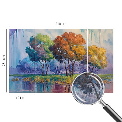 Otroška fototapeta z abstraktnim motivom dreves